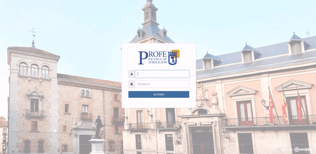 Acceso al Portal PROFE de formación by Endalia del Ayuntamiento de Madrid